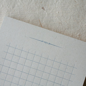 Retro Straw Paper Memo Pad | Blue 02 | retro pattern (japan)