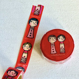 Cokechichan Washi Tape | Red | Squirrel (Japan)