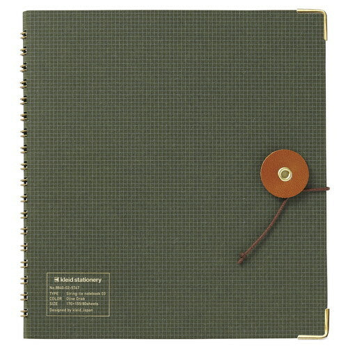 Tochigi Leather Closure String Tie Notebook | Olive | Kleid (Japan)