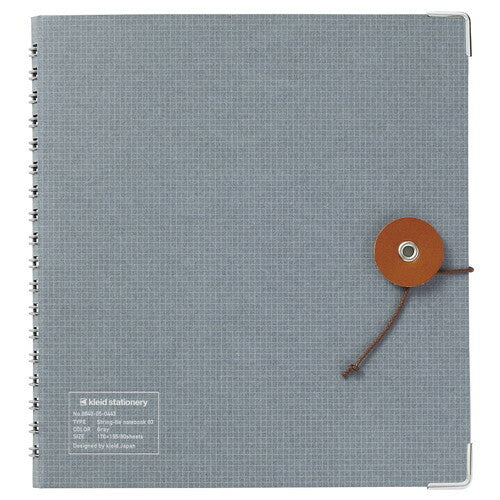 Tochigi Leather Closure String Tie Notebook | Grey | Kleid (Japan)