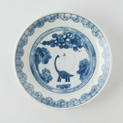 Edo Dinosaur Ryu Sansui Plate | Mino Ware (japan)