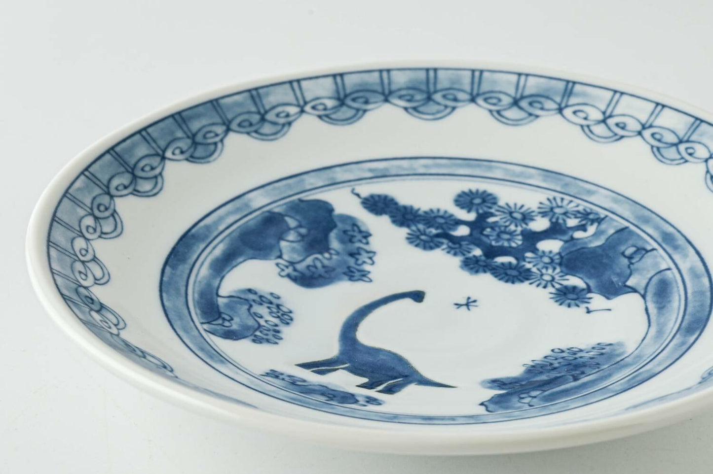 Edo Dinosaur Ryu Sansui Plate | Mino Ware (japan)