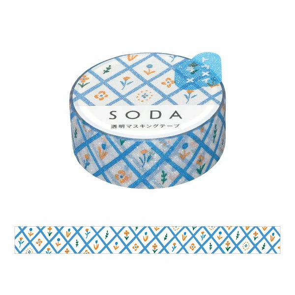 SODA Clear Film Tape | Blue Lattice | Kingjim (Japan)