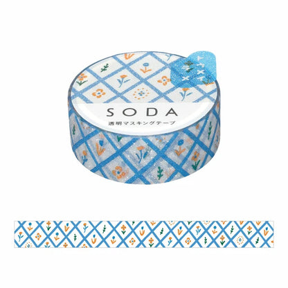 SODA Clear Film Tape | Blue Lattice | Kingjim (Japan)