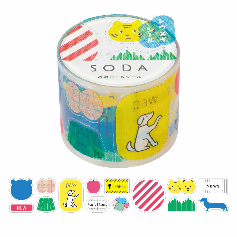 SODA Clear Film Sticker Tape | Mixed Shapes | Kingjim (Japan)