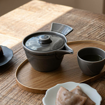 Suzume Chaki Teapot | Sumi Ink| Oda Pottery (Japan)