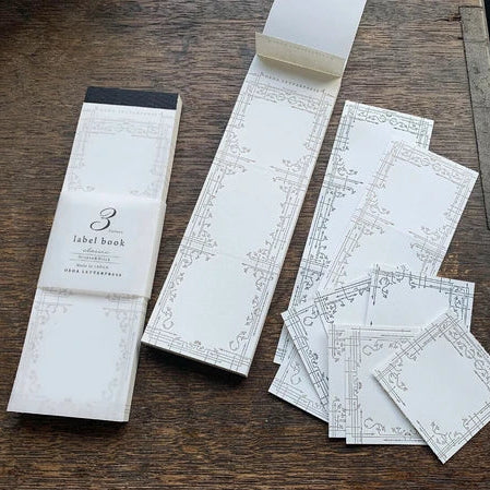 Letterpressed Label Memo Pad | Black and Boronze | Oeda Letterpress(Japan)