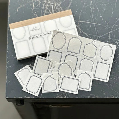 Letterpressed Frame Label Memo Pad | Dark Blue | Oeda Letterpress(Japan)