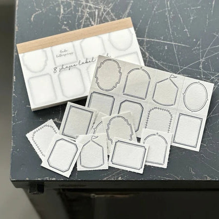 Letterpressed Frame Label Memo Pad | Dark Blue | Oeda Letterpress(Japan)