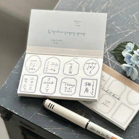 Letterpressed Frame Label Memo Pad | Dark Blue | Oeda Letterpress(Japan)