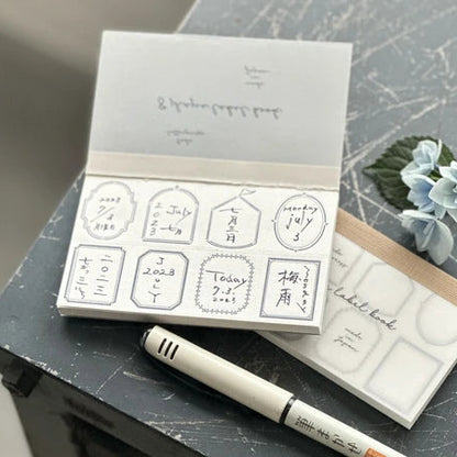 Letterpressed Frame Label Memo Pad | Dark Blue | Oeda Letterpress(Japan)