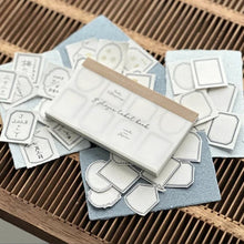 Load image into Gallery viewer, Letterpressed Frame Label Memo Pad | Dark Blue | Oeda Letterpress(Japan)
