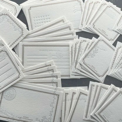 Letterpressed Assorted Card Box | Mellow Silver and Bronze | Oeda Letterpress(Japan)