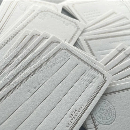 Letterpressed Assorted Card Box | Mellow Silver and Bronze | Oeda Letterpress(Japan)