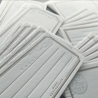 Letterpressed Assorted Card Box | Mellow Silver and Bronze | Oeda Letterpress(Japan)