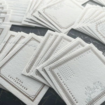 Letterpressed Assorted Card Box | Mellow Silver and Bronze | Oeda Letterpress(Japan)