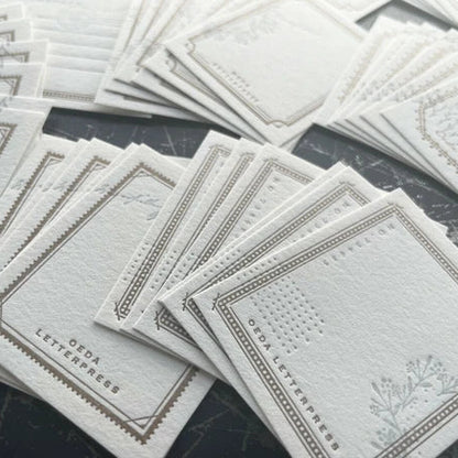 Letterpressed Assorted Card Box | Mellow Silver and Bronze | Oeda Letterpress(Japan)