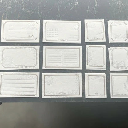 Letterpressed Assorted Card Box | Mellow Silver and Bronze | Oeda Letterpress(Japan)