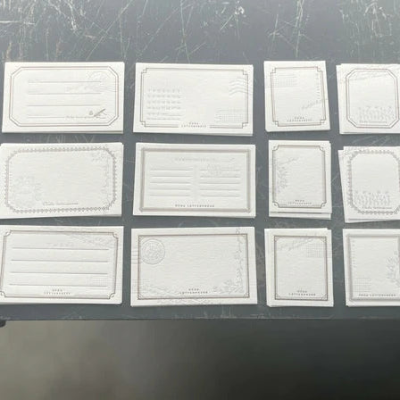 Letterpressed Assorted Card Box | Mellow Silver and Bronze | Oeda Letterpress(Japan)