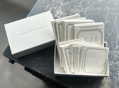 Letterpressed Assorted Card Box | Mellow Silver and Bronze | Oeda Letterpress(Japan)
