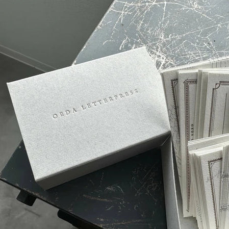 Letterpressed Assorted Card Box | Mellow Silver and Bronze | Oeda Letterpress(Japan)