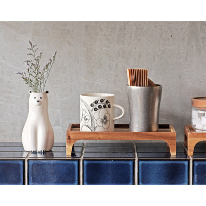 Animal Motif Porcelain Flower Vase | Polar Bear | Creer (Japan)