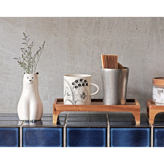 Animal Motif Porcelain Flower Vase | Polar Bear | Creer (Japan)