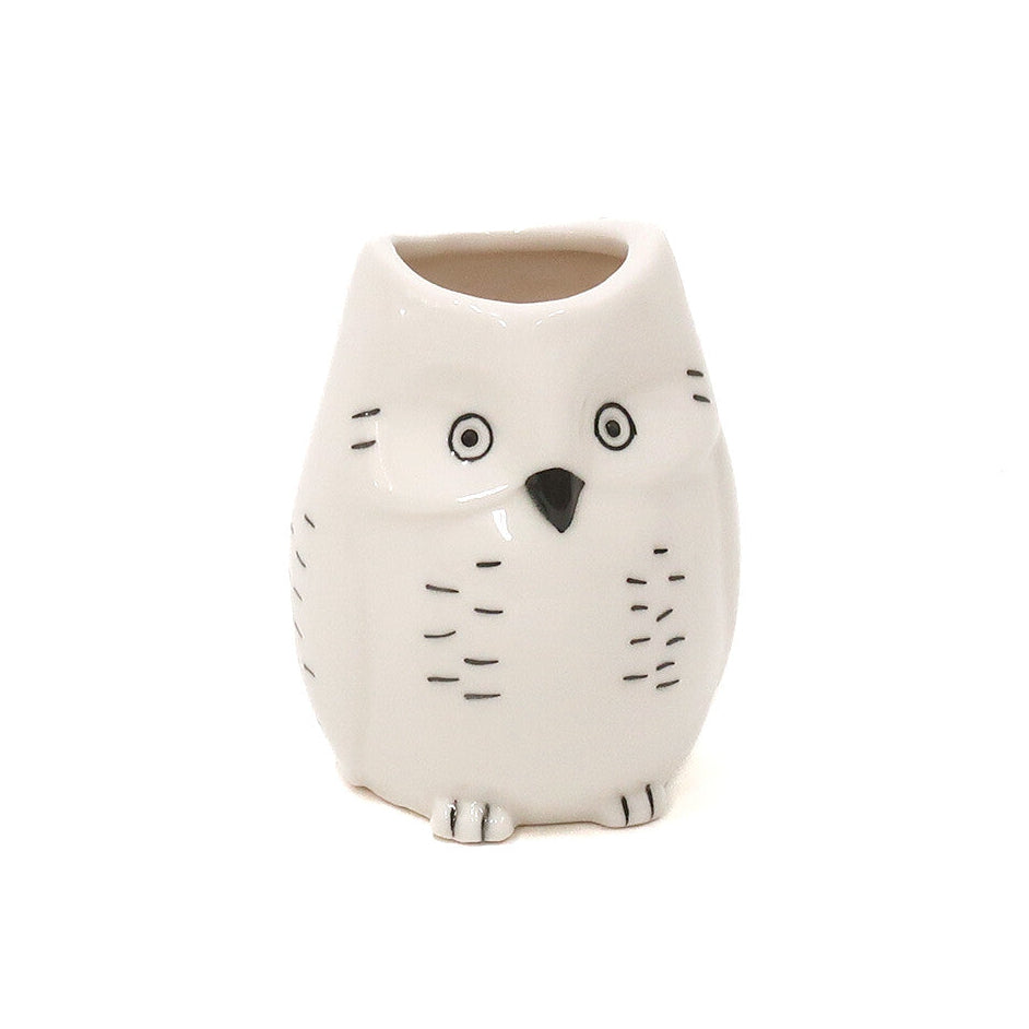 Animal Motif Porcelain Flower Vase | Owl | Creer (Japan)