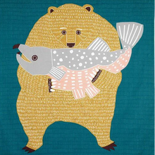 Load image into Gallery viewer, Bear &amp; Sake Furoshiki Wrapping Cloth | Kata Kata x Musubi (Japan)
