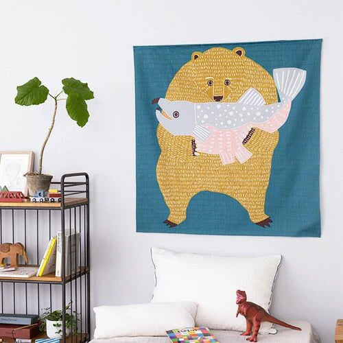 Bear & Sake Furoshiki Wrapping Cloth | Kata Kata x Musubi (Japan)