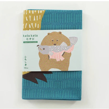 Bear & Sake Furoshiki Wrapping Cloth | Kata Kata x Musubi (Japan)