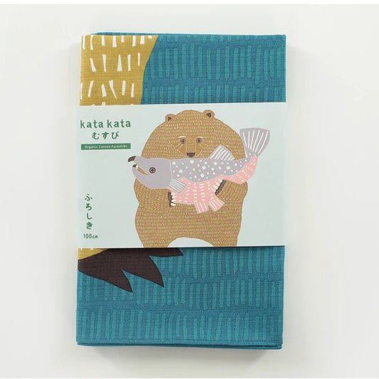 Bear & Sake Furoshiki Wrapping Cloth | Kata Kata x Musubi (Japan)