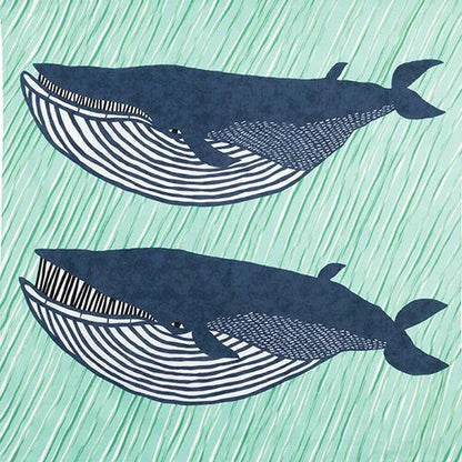 Blue Whales Furoshiki Wrapping Cloth | Kata Kata x Musubi (Japan)