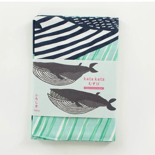 Blue Whales Furoshiki Wrapping Cloth | Kata Kata x Musubi (Japan)