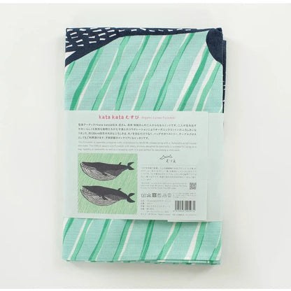 Blue Whales Furoshiki Wrapping Cloth | Kata Kata x Musubi (Japan)