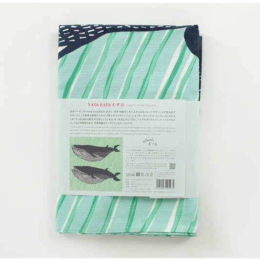 Blue Whales Furoshiki Wrapping Cloth | Kata Kata x Musubi (Japan)