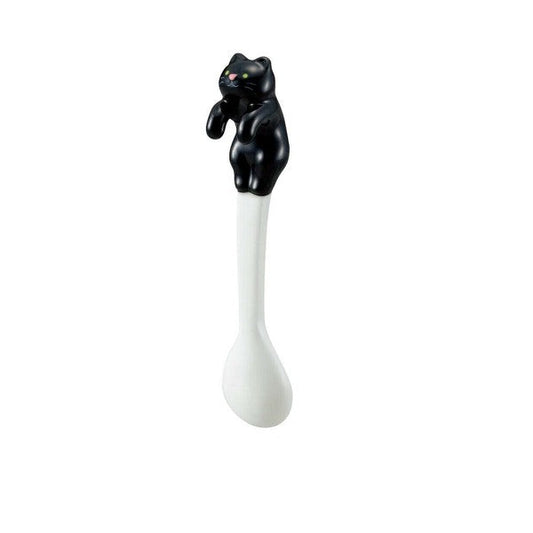 Climbing Cat Mug Spoon | Black | Decole (Japan)