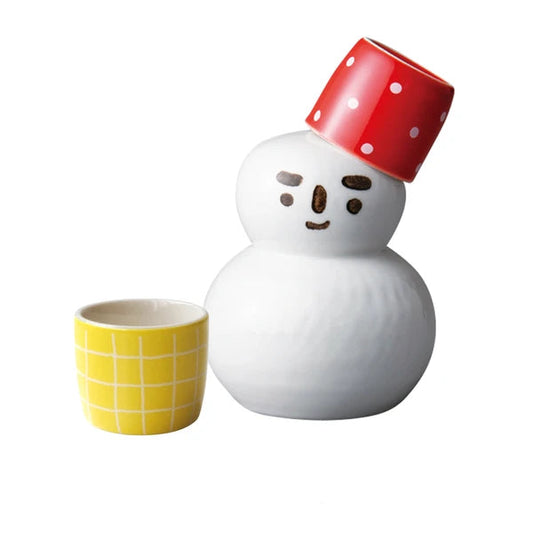 Snowman Sake Set | Red/Yellow | Yukimi Sake (Japan)