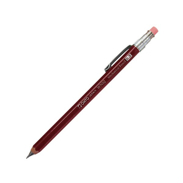 Mini Wooden Mechanical Pencil | Dark Red | Ohto (Japan)