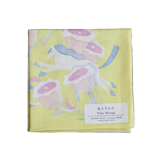 Cotton Handkerchief | Waltz with Flowers | Yuka Hiiragi x cozyca (Japan)