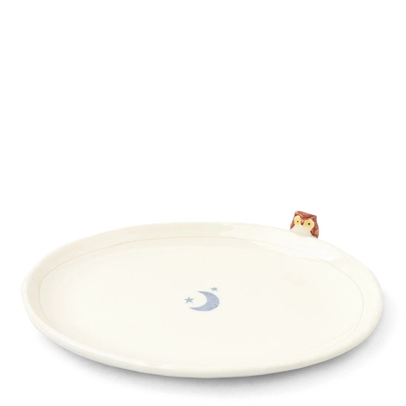 Owl & Moon Ceramic Plate (Japan)