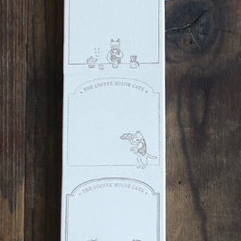 Letterpressed 3 Pattern Note Pad | Cats in the Coffee HOuse | Oeda Letterpress(Japan)