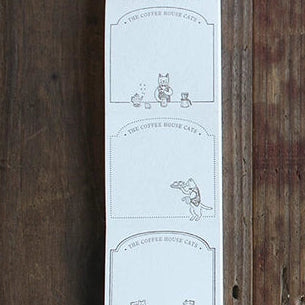 Letterpressed 3 Pattern Note Pad | Cats in the Coffee HOuse | Oeda Letterpress(Japan)
