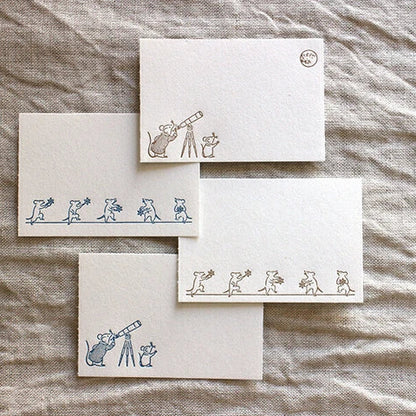 Mini Letterpressed 2 Framed Label Book | The Mice Gazing at the Stars | Oeda Letterpress(Japan)