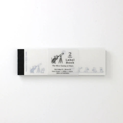 Mini Letterpressed 2 Framed Label Book | The Mice Gazing at the Stars | Oeda Letterpress(Japan)