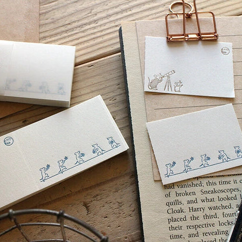 Mini Letterpressed 2 Framed Label Book | The Mice Gazing at the Stars | Oeda Letterpress(Japan)