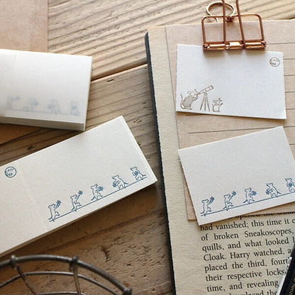 Mini Letterpressed 2 Framed Label Book | The Mice Gazing at the Stars | Oeda Letterpress(Japan)