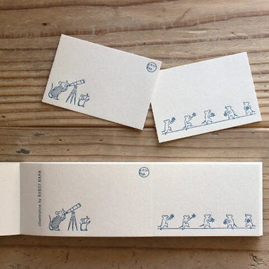 Mini Letterpressed 2 Framed Label Book | The Mice Gazing at the Stars | Oeda Letterpress(Japan)