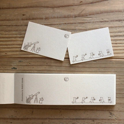 Mini Letterpressed 2 Framed Label Book | The Mice Gazing at the Stars | Oeda Letterpress(Japan)