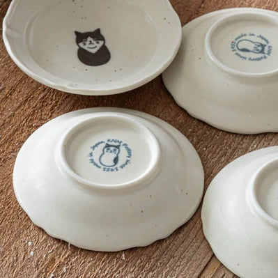 Awkward Black and White Cat Small Dish | KNM Pottery (Japan)